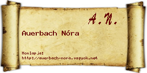 Auerbach Nóra névjegykártya